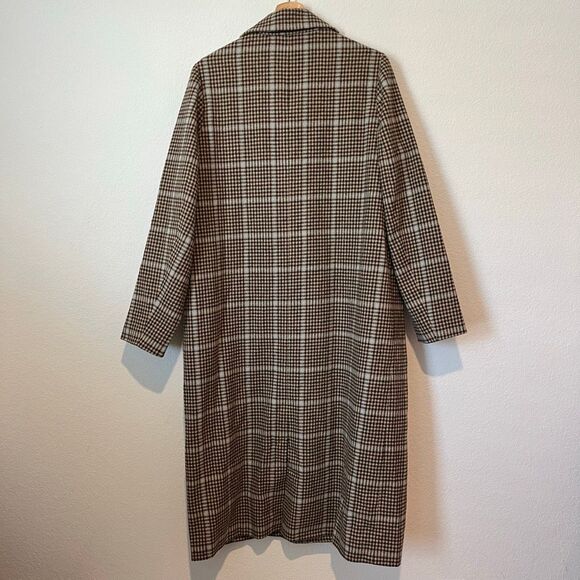 Able Brushed Cotton Plaid Marie Oversized Overcoat Jacket Women's Size Large - Picture 4 of 6
